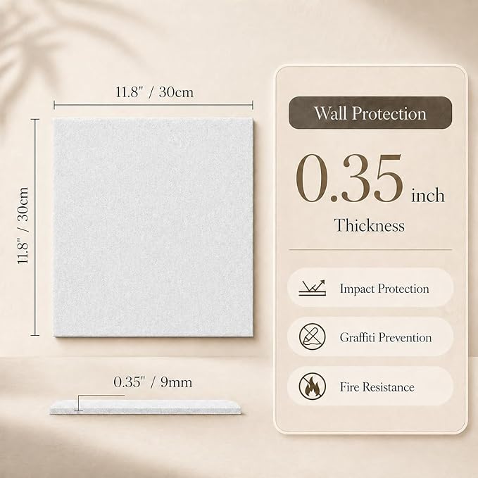 Large Cork Boards for Walls – 48" x 36" Self Adhesive Felt Wall Tiles