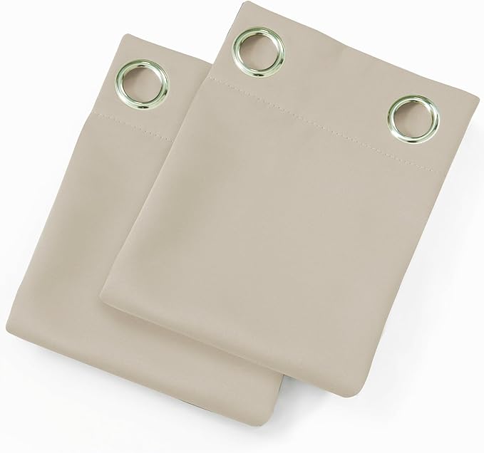 LEMOMO Blackout Curtains 66 x 72 Inch Long Light Beige Curtains Set of 2 Panels