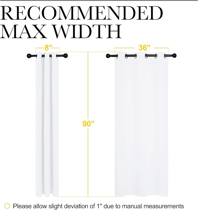 NICETOWN Solid Window Curtain Panels, 42 x 90