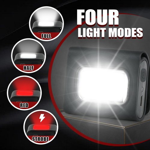 GOANDO Safety Jogging LED Light - 2 Pack, Water Resistant, USB Rechargeable, Strong Magnetic Clip, Black