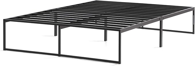 Linenspa Folding Metal Platform Bed Frame - Easy Assembly - Sturdy Steel - No Box Spring Needed - Underbed Storage - Mattress Foundation - 14" High - Traditional Design - California King Size