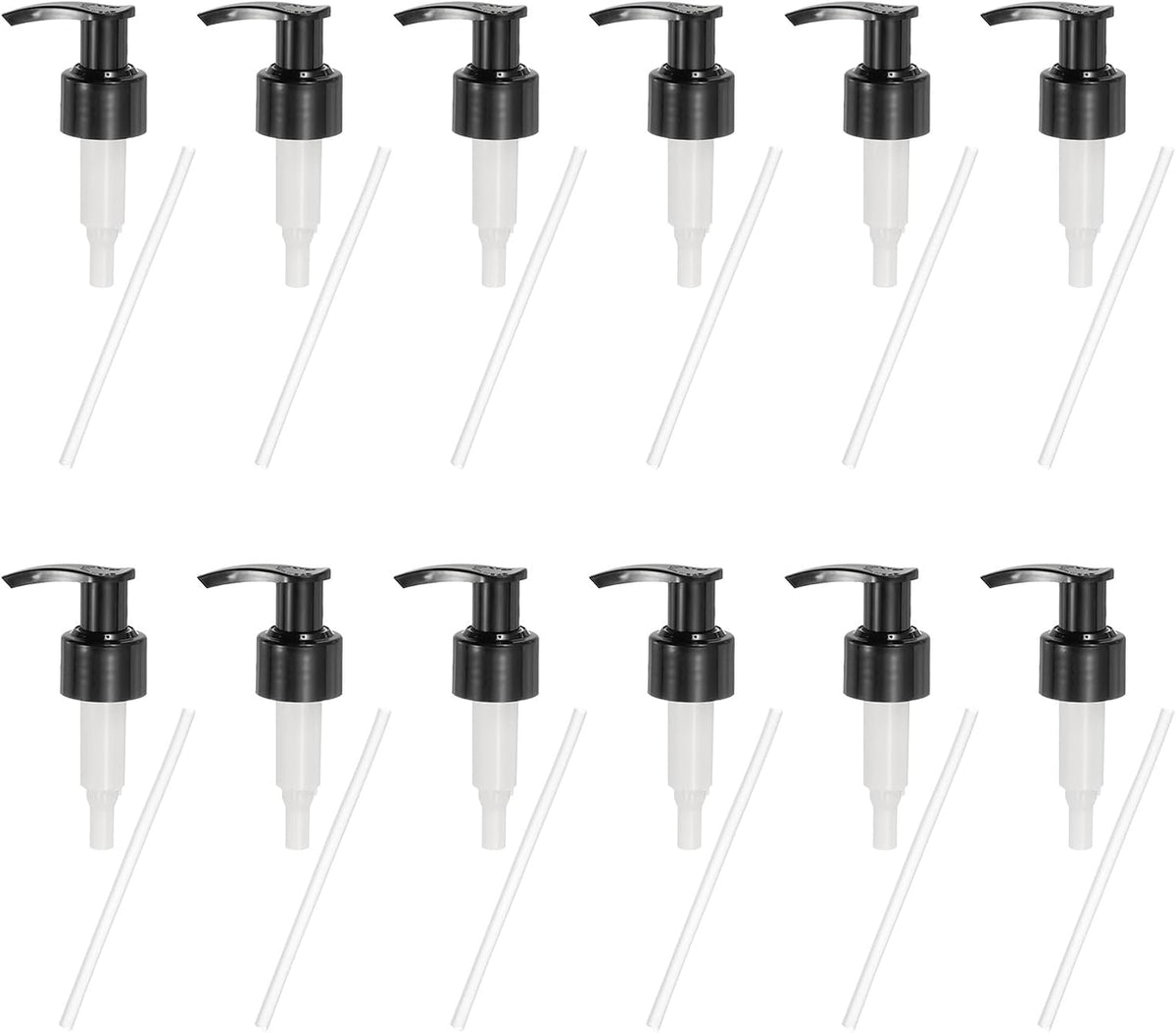 uxcell 12 Pcs Soap Dispenser Pump Heads Soap Dispensers Top Pumps Replacement Switch Pumphead for Standard 24/425 Neck Size Lotion Shampoo Bottle, Black