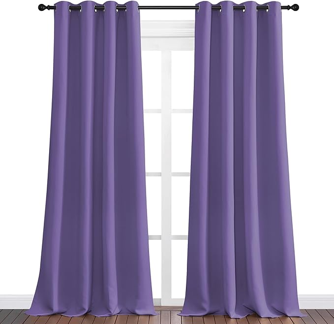NICETOWN Lilac Purple Blackout Curtains 102" Long, 2 Pieces