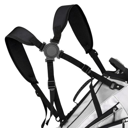 Golf Bag Strap Replacement Bags Straps Double Shoulder 4 Point Golf Bag Strap Black Thick Backpack Strap for Golf Bags (Black 1)