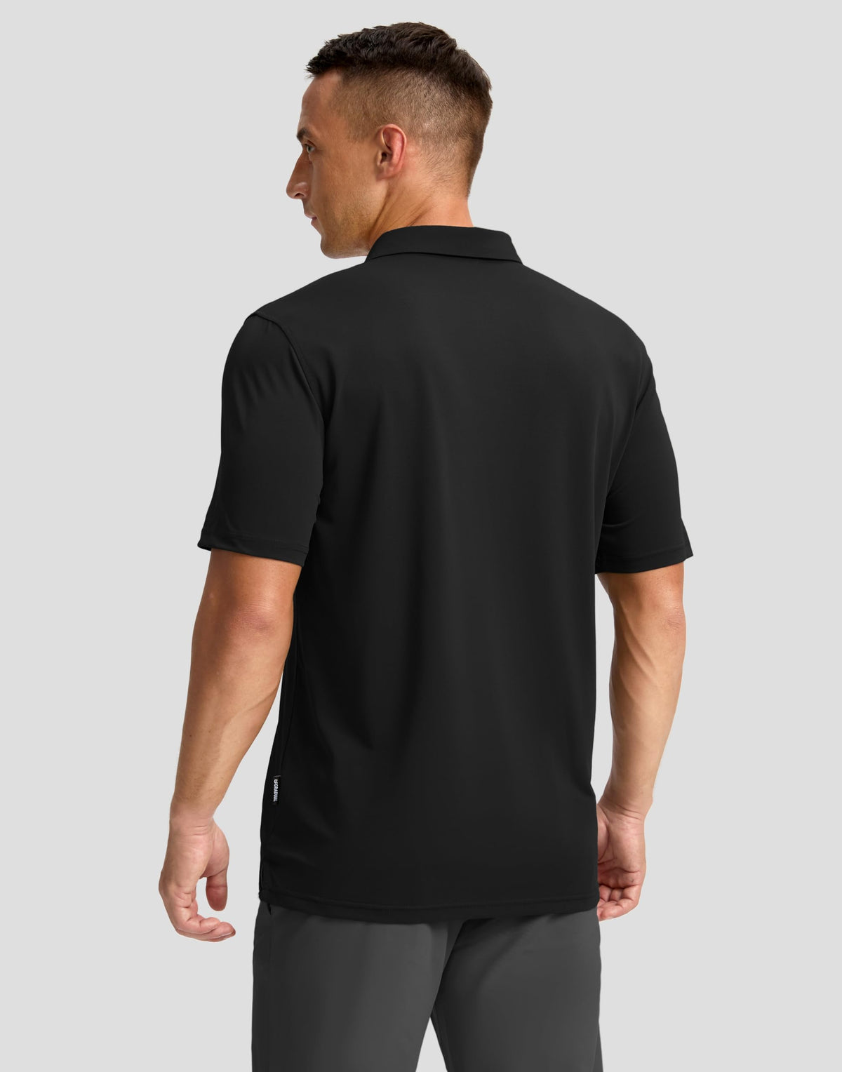 Men's Golf Shirts Dry Fit Moisture Wicking Performance Short Sleeve Collared Polo Shirts for Casual Athletic Business (Black Parallelogram, 4XL)