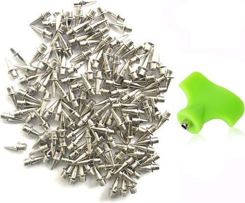 AUGSUN 120pcs Stainless Steel Track and Cross Country Spikes with Spike Wrench, Replacement Spikes for Sprint Sports Short Running Shoes