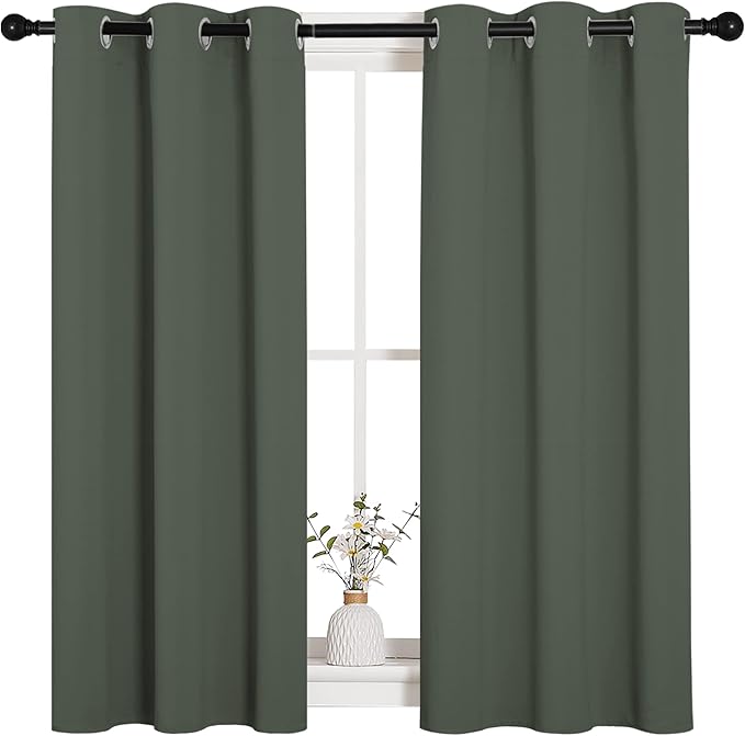 NICETOWN Dark Mallard Blackout Curtain Panels