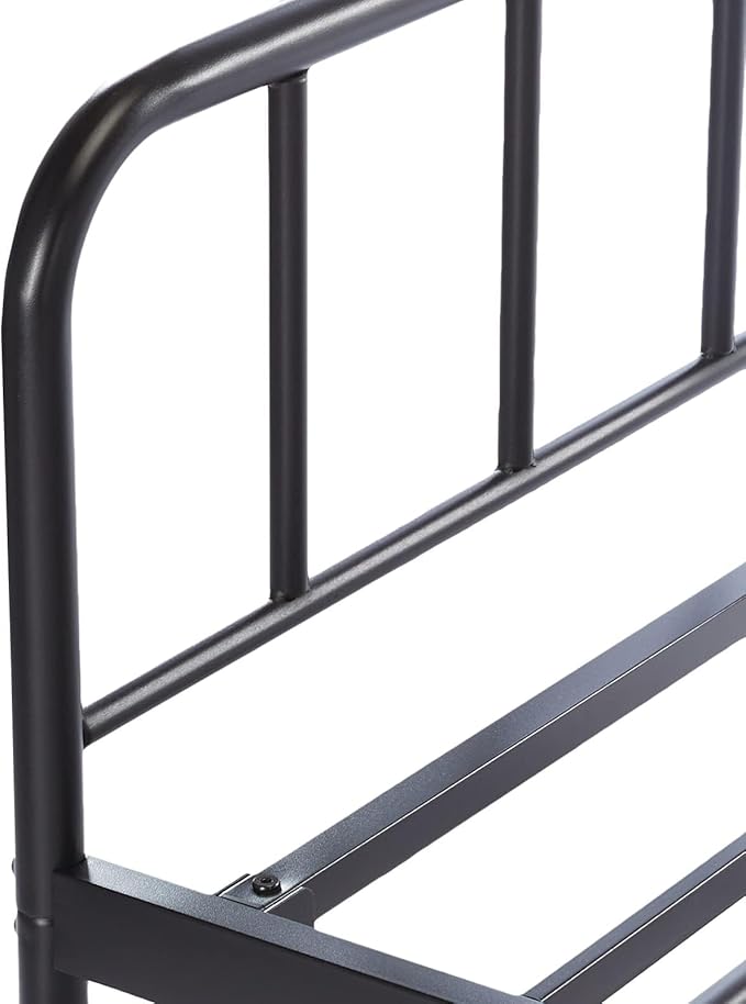 Amazon Basics Full Size Daybed and Twin Size Trundle Bed Frame Set, Space Saving Steel Slat Support, Sturdy Metal Design, Easy Assembly, Black