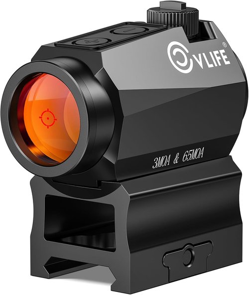 CVLIFE Red Dot Sight - Motion Awake 1x20mm Optics Scope with Co-Witness Riser & Low Mount | IPX7 Waterproof