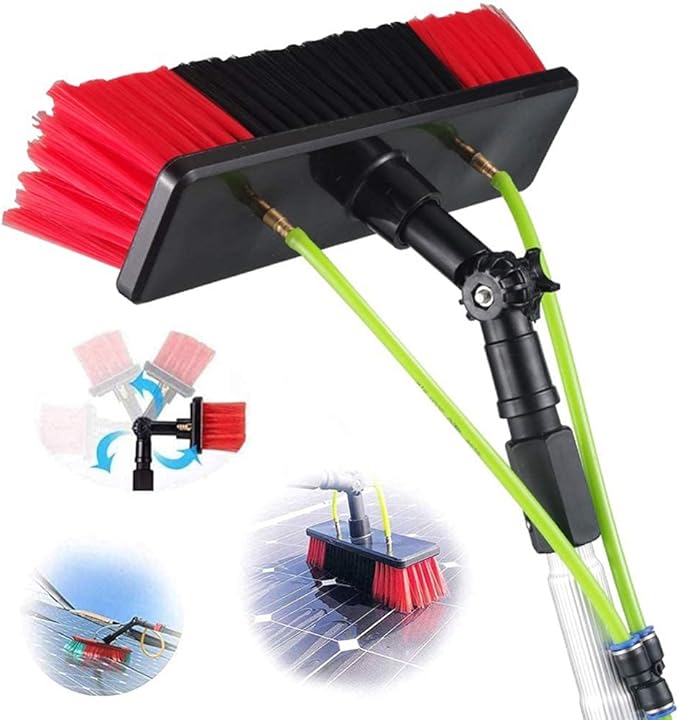Photovoltaic Panel Cleaning, Window Clean, 3-12M Water Fed Telesbrush, Extendable Cleaner Conservatory Roof Cleaning Tools/Rod/30Cm Brush Head