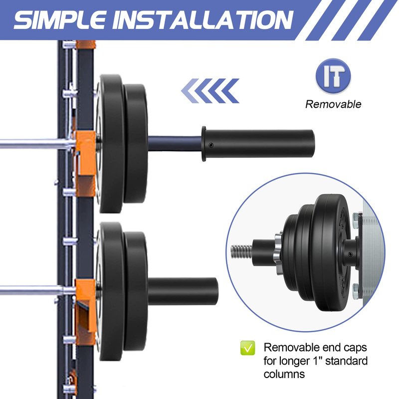 WINUSD 2Pcs Nylon Olympic Adapter Sleeve 8- Converts 1" Standard Weight Plate Posts to 2- Olympic Weight Plate PostsIncludes Removable end Cap and Allen Key