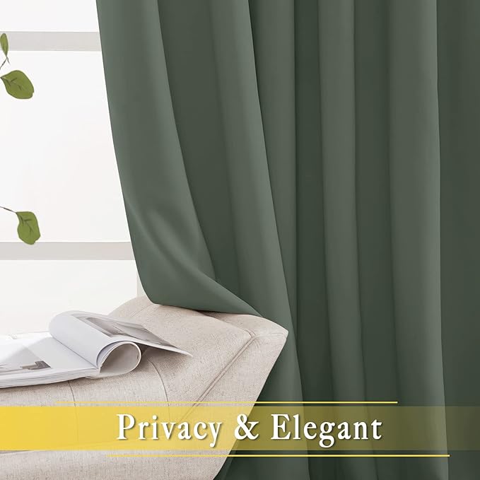 NICETOWN Sliding Door Curtains 84 inches Long, Grommet Blackout Thermal Patio