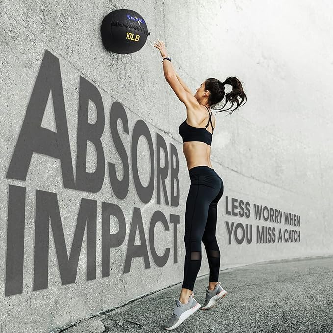 Yes4All Wall Ball - Soft Leather Weighted Iron Sand Ball for Versatile Workouts | 6 LB - 30 LB