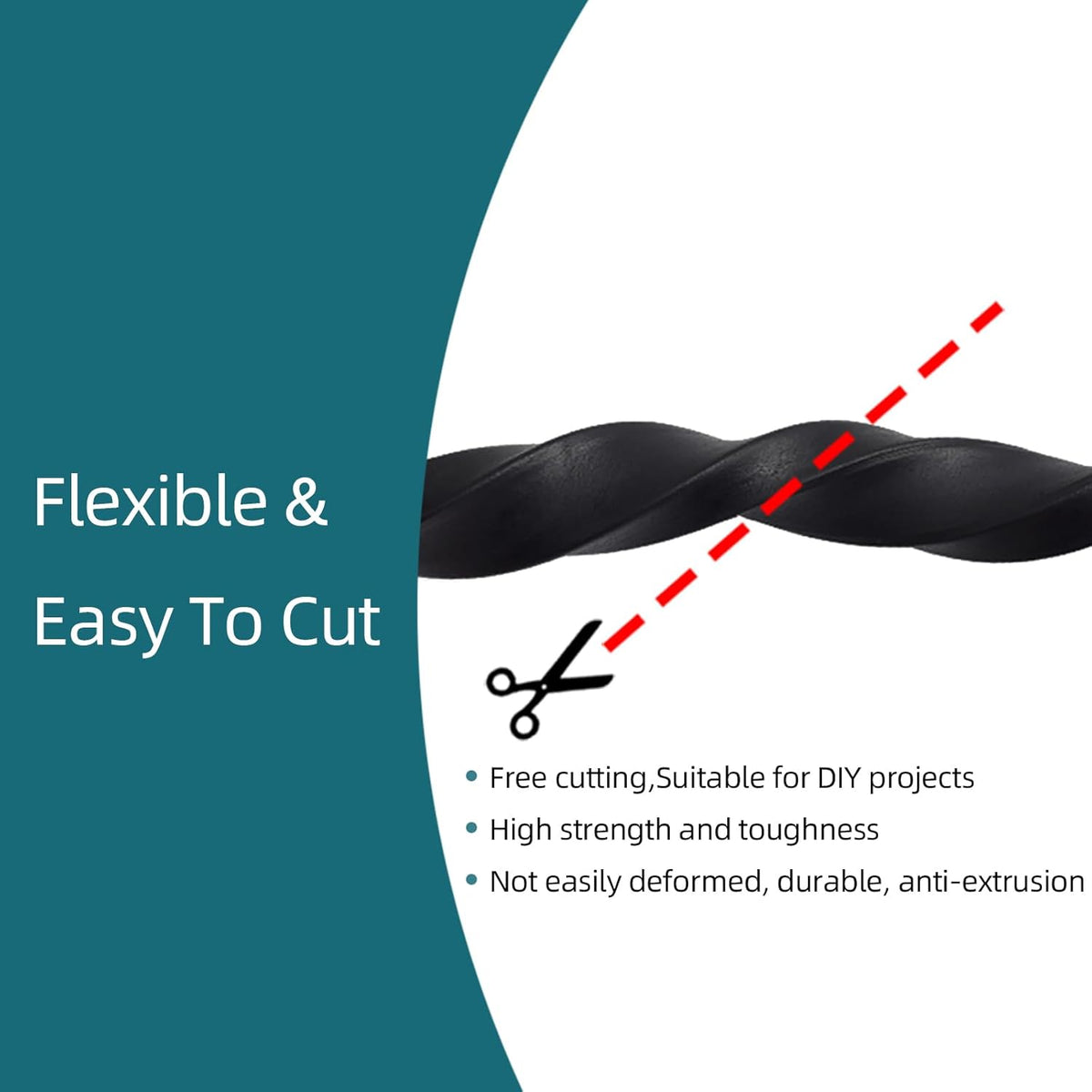 Solid Rectangle Rubber Seal with High Tack Self-Adhesive Tape, EPDM Foam Rubber Weather Stripping for Boat, Auto, RV, Marine, Garage Doors/Window Seal, Black(26Feet)