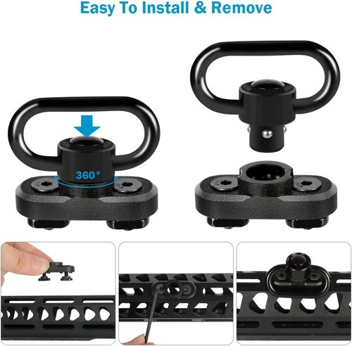 Bontok Sling Swivel Mount Set - Durable 1.25 Inch Metal Attachments for Two Point Slings