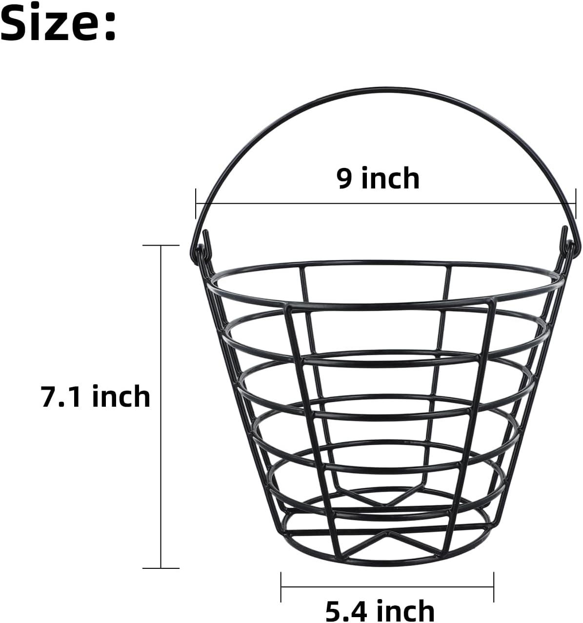 Roykaw Golf Ball Basket - Durable Container for 50 Balls | Convenient Handle for Easy Organization