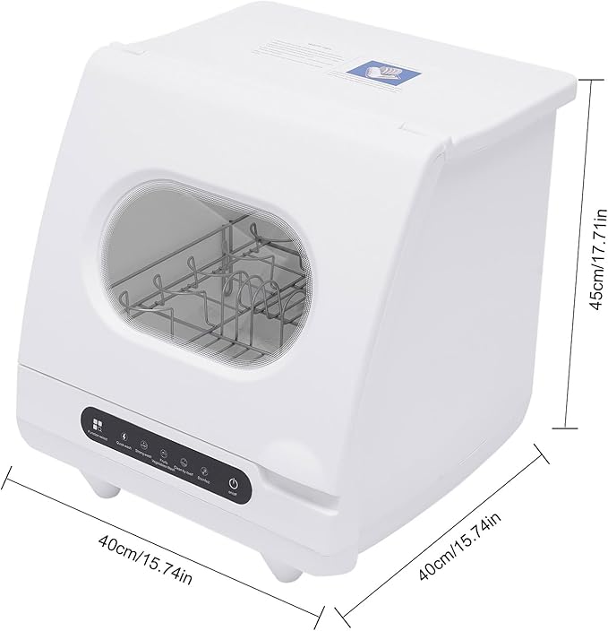 Countertop Dishwasher 1200W Portable Dishwashers 5 Washing Programs Mini Dishwasher for Small Apartments, White
