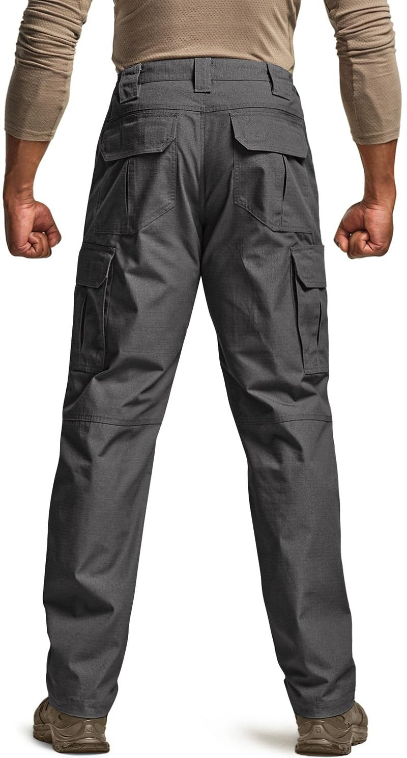 CQR Men's Tactical Pants, Water Resistant Ripstop Cargo Pants, Lightweight EDC Work Hiking Pants, Outdoor Apparel, Raider Charcoal, 44W x 32L