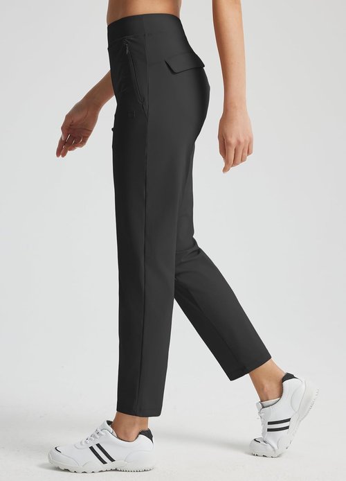 Libin Women's Golf Pants - High Waisted Stretchy Travel Dress Pants with Zipper Pockets | Lightweight Straight Leg