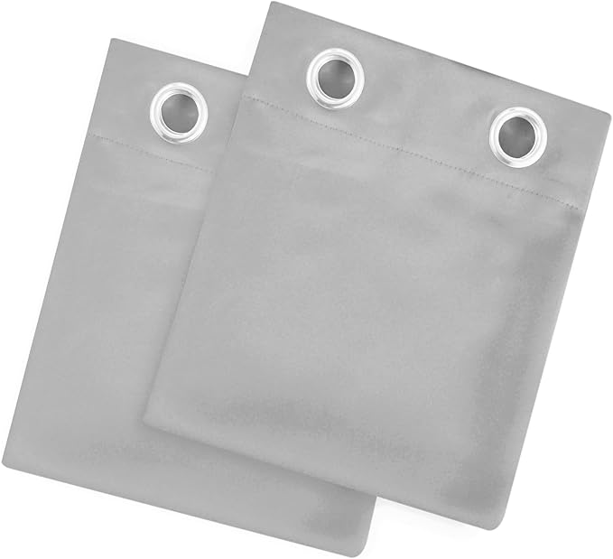 LEMOMO Blackout Curtains 66 x 54 Inch Long Light Grey Curtains Set of 2 Panels