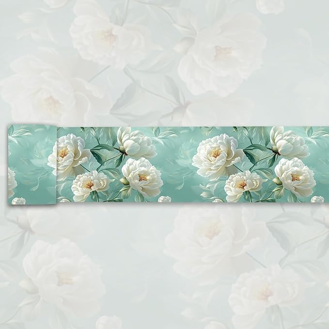Wallpaper Border 3D Floral White Peony Peel and Stick Wall Border Self Adhesive