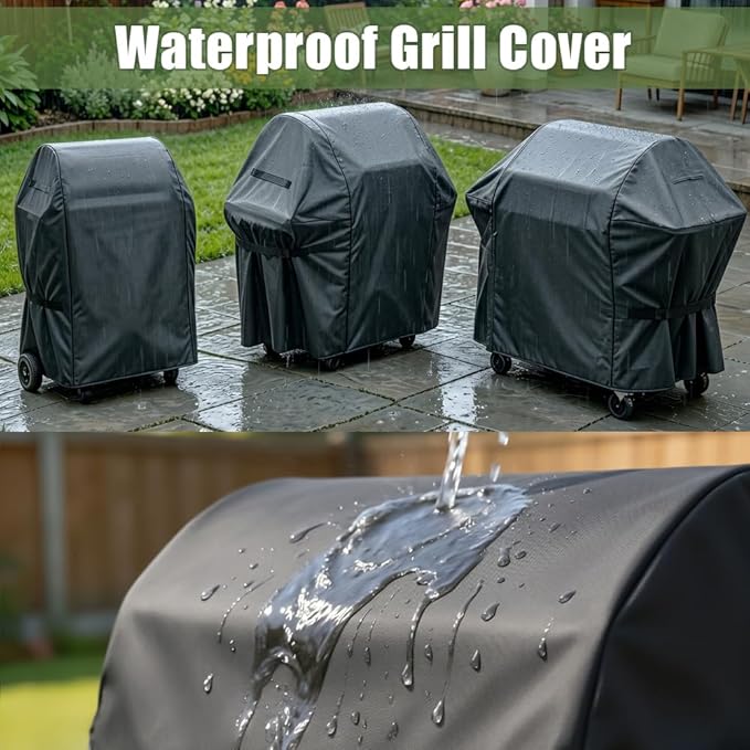 Grill Cover, 48-inch Heavy Duty Oxford Outside Waterproof Grill Covers, Dust-Proof Windproof UV Resistant BBQ Gas Cover Fit Most Brands Char Broil, Weber, Brinkmann, Holland