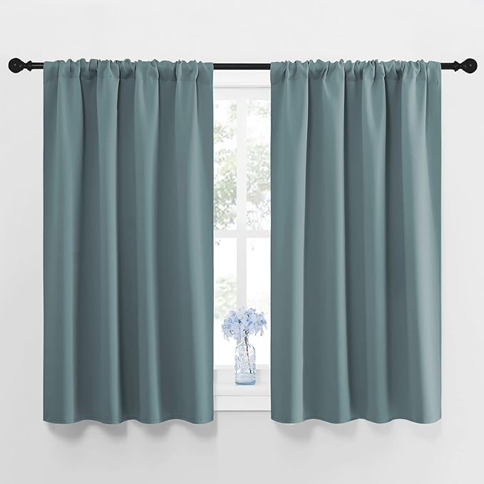 NICETOWN Greyish Blue Blackout Curtains Panels