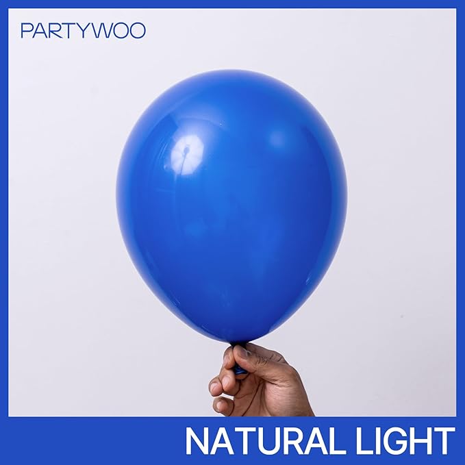 PartyWoo Royal Blue Balloons 101pcs 12 Inch Dark Blue Latex Helium Balloons for Birthday Gender Reveal Wedding Anniversary Baby Shower Graduation Under The Sea Beach Dog Party Decorations Blue-Y59