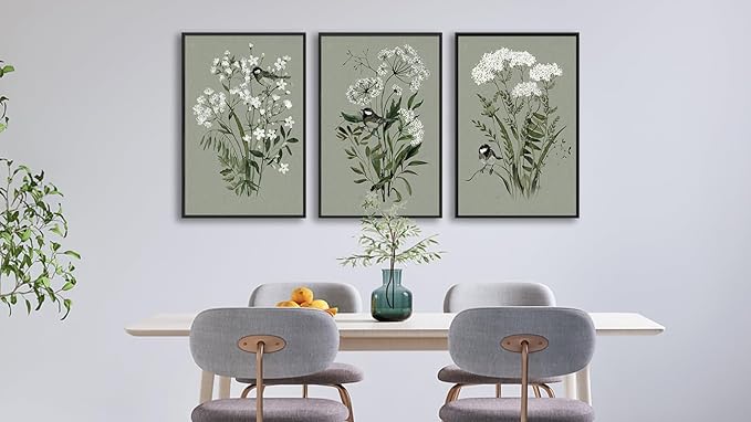 Large Flowers Canvas Wall Art