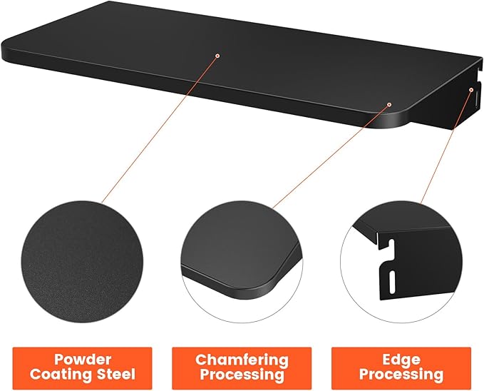 QuliMetal for Traeger Grills BAC362 Folding Front Shelf– Steel Grill Accessory for Pro 22, Pro 575, Ironwood 650, Century 22 Pellet Grills, Ideal for Food Prep and Storage, 25'' X 12''