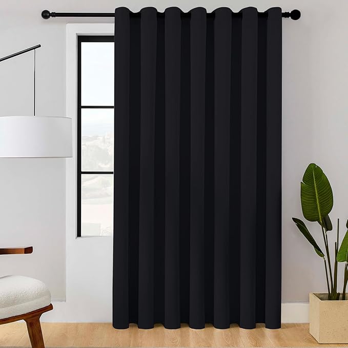 ChrisDowa Room Divider Curtain 90 Inches Long, Wide Blackout Sliding Door