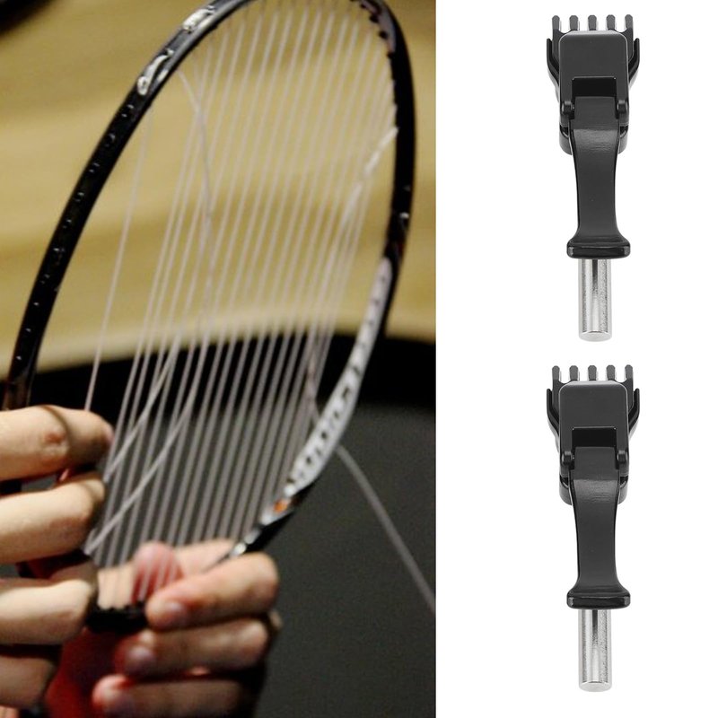 Topyond 1 Pair of Tennis Stringing Machine, Black Tennis Badminton Machine String Clamp with Flying and Starting Clamp for Precise Stringing, Handheld Badminton Machine Stringing Pliers