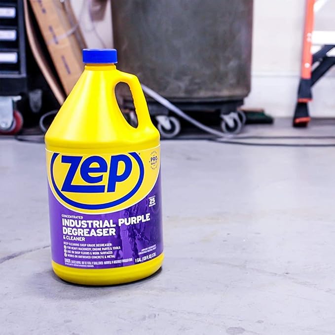 Zep Industrial Purple Cleaner and Degreaser Concentrate - 1 Gallon (Case of 2) R45802 - Powerful Deep Oil and Grease Cleaning Formula for Machinery, Engine Parts, Shop Floors, Garages, Works on