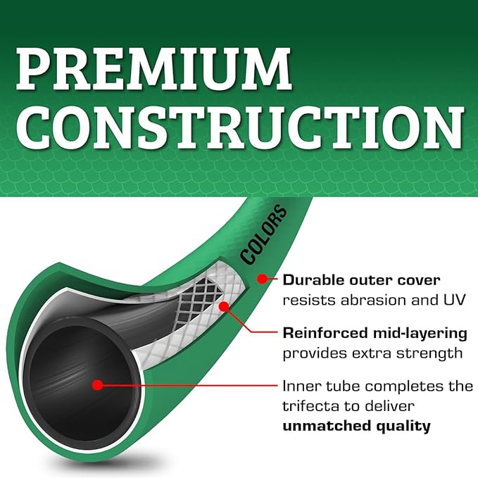 Flexzilla Colors SwivelGrip Garden Hose 5/8 in. x 10 ft., Lightweight All-Weather Water Hose, Durable and Flexible, Leak-Free Connections, Forest Green