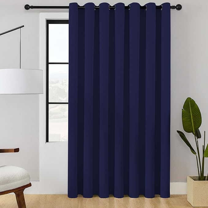 ChrisDowa Room Divider Curtain 96 Inches Long, Wide Blackout Sliding Door