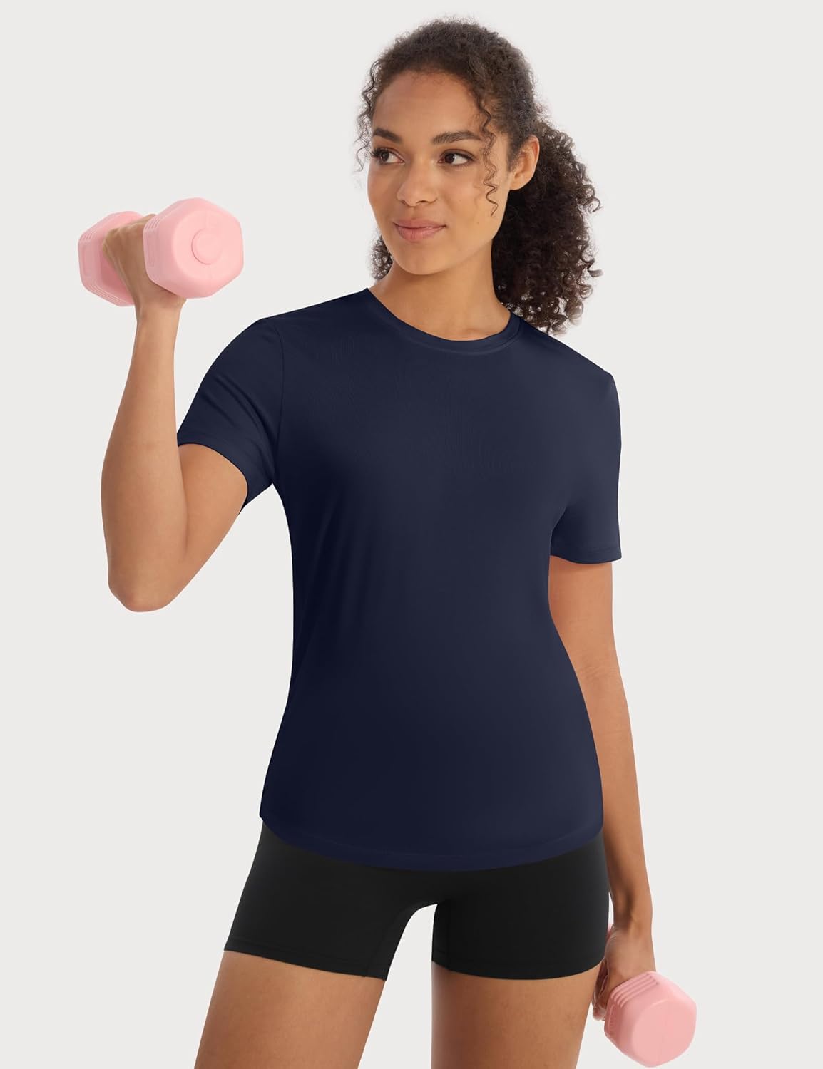 Skiennix Workout Tops for Women - Crew Neck Dry Fit Short Sleeve Athletic T-Shirts | 5 Pack for Gym & Yoga