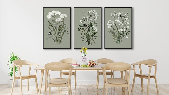 Large Flowers Canvas Wall Art