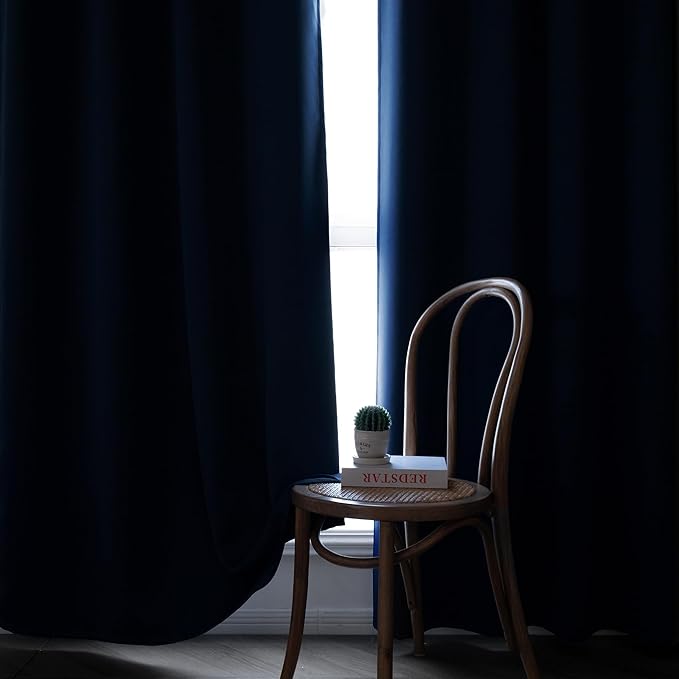 IGEMAEVE Blackout Curtains 84 Inch Length 2 Panels Set, Grommet Energy Saving