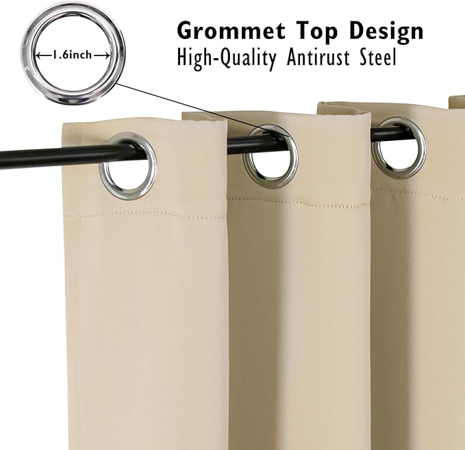 ChrisDowa Blackout Curtains 108 inches Long