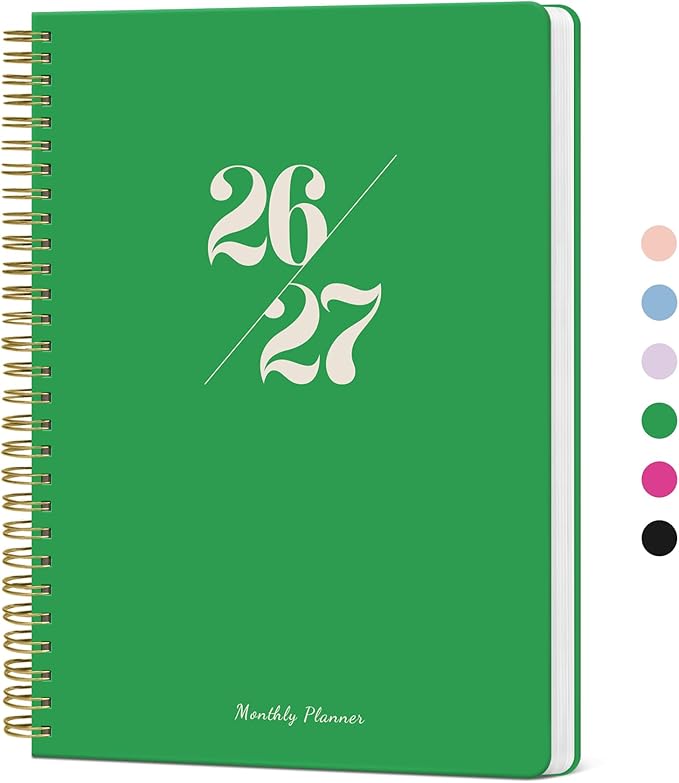 Monthly Planner 2026-2027, 2 Year Months Calendar Planner 2026-2027, Runs from January 2026 - Decembe 2027, 7" x 10", 24 Months, Perfect for School Office Home Planning - Racing Green