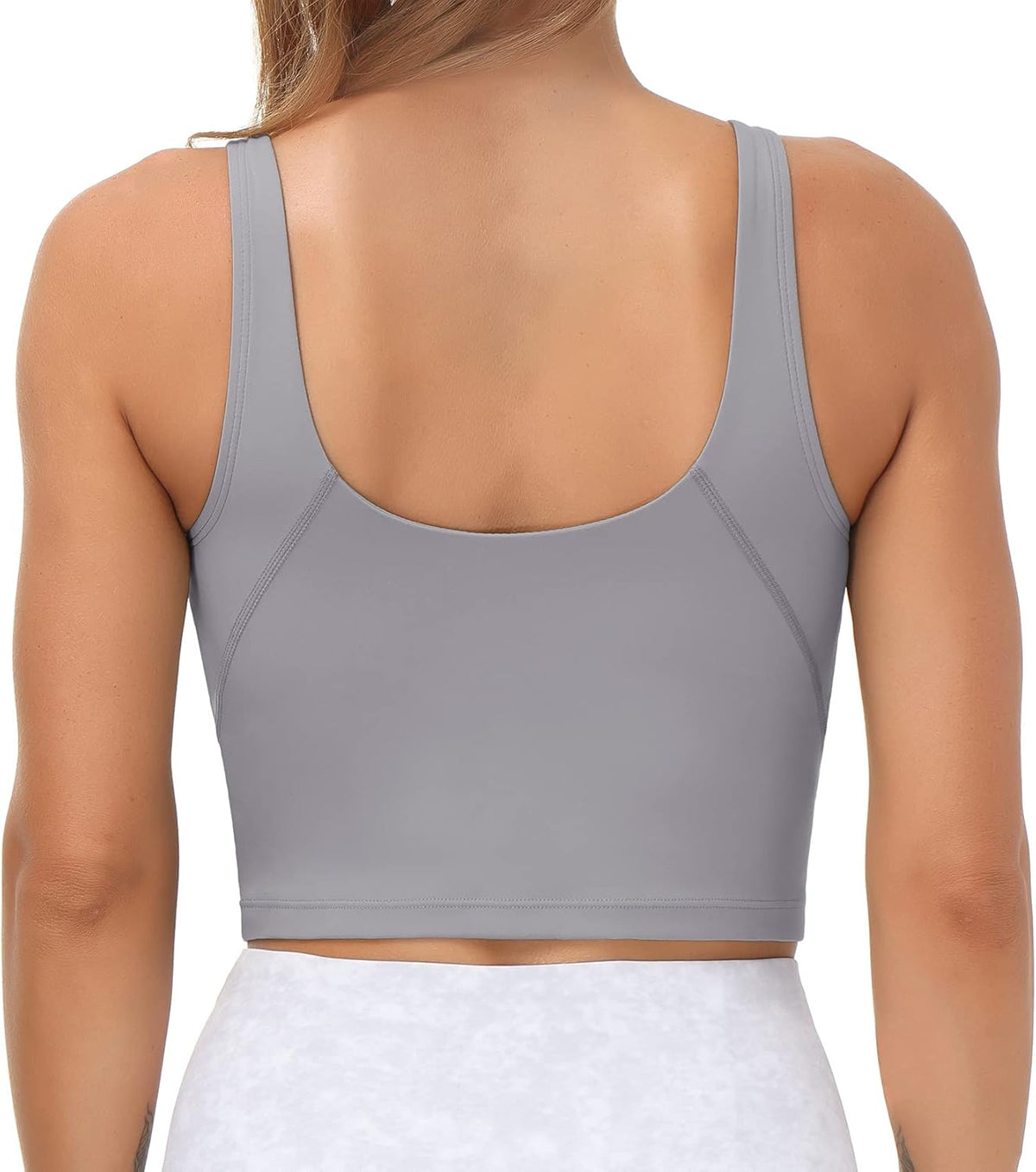 The Gym People Women's Longline Sports Bra - Wirefree Padded with Medium Support
