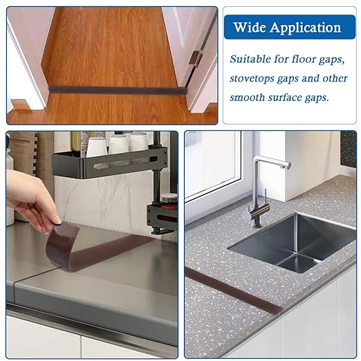 Floor Transition Strip Self Adhesive Floor Cover Strips Laminate 3" Wide Vinyl Flat Divider Transitions (7.5cm, 10Ft, Brown)