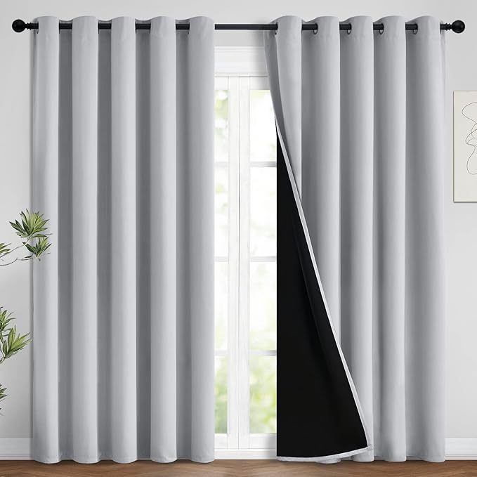 Yakamok 2 Thick Layers 100% Completely Blackout Window Curtains, Thermal