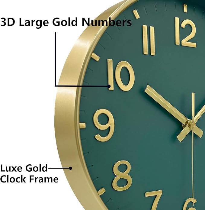 Wall Clock, 8 Inch Wall Clocks Battery Operated, Modern Non Ticking Silent