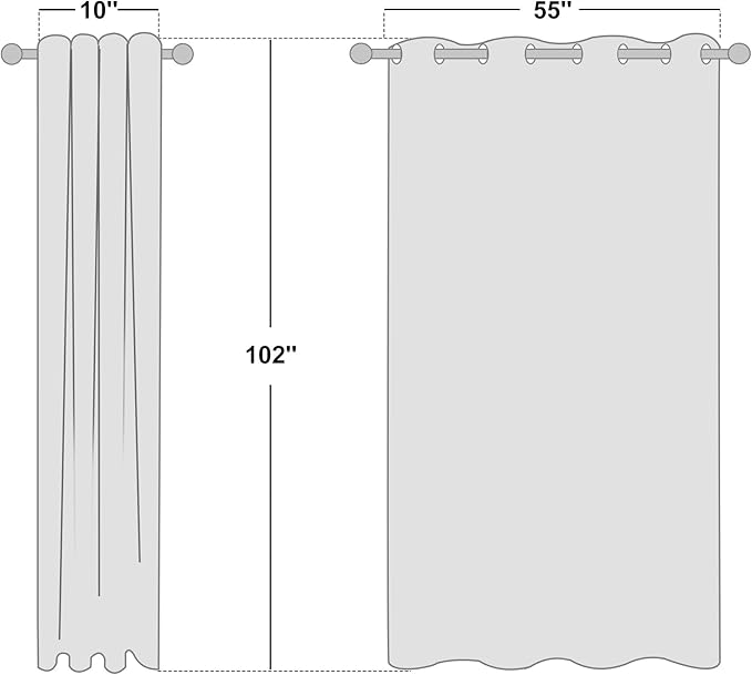 NICETOWN Beige Room Darkening Curtains 102" Long