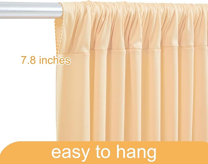 20x10 Dark Champagne Backdrop Curtain for Parties Wedding Baby Shower Wrinkle Free Photo Curtains Backdrop Drapes Fabric Decoration for Bridal Shower 5ft x 10ft,4 Panels