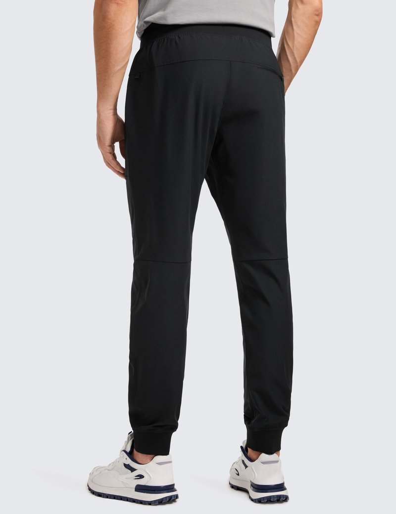 CRZ YOGA All Day Comfy Pull-On Golf Joggers for Men 30" - Quick Dry Lightweight Work Casual Pants with Pockets Black Large