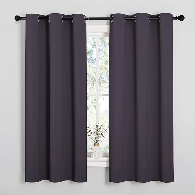 NICETOWN Greyish Purple Blackout Curtains 63 inches Length