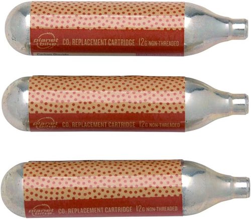12g CO2 Replacement Cartridges for Threadless Bike Tires - 3 Pack by Planet Bike