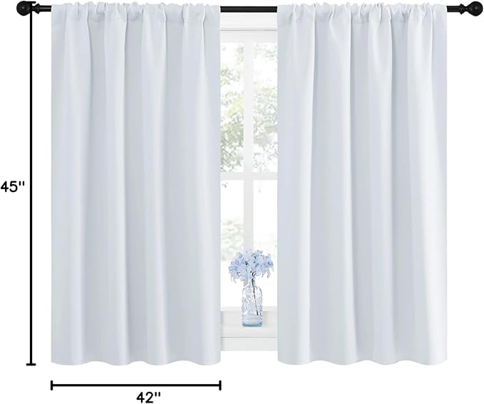 NICETOWN Greyish White Window Curtain Panels